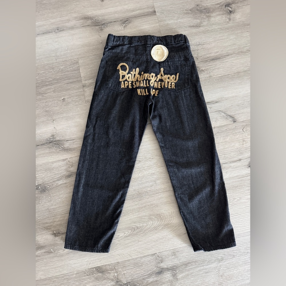 Bathing Ape kids Black Straight Cut Denim Jeans